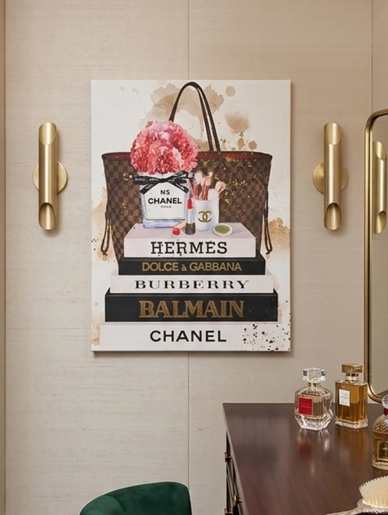 Unbranded Other - Luxury Fashion Canvas Art Wall Decor with Gold Accents 11in by 14in EUC